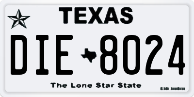 TX license plate DIE8024