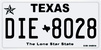 TX license plate DIE8028