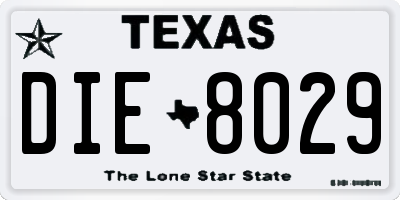 TX license plate DIE8029