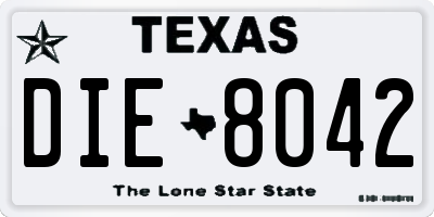 TX license plate DIE8042