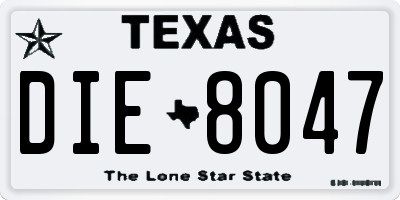 TX license plate DIE8047