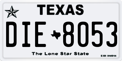 TX license plate DIE8053