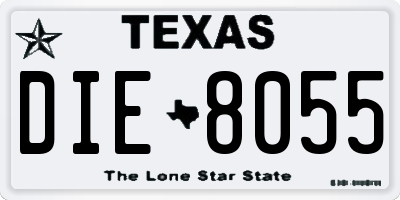 TX license plate DIE8055