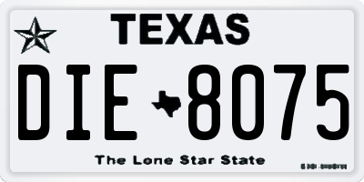 TX license plate DIE8075