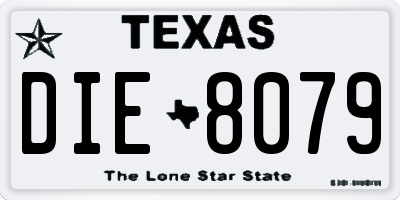 TX license plate DIE8079