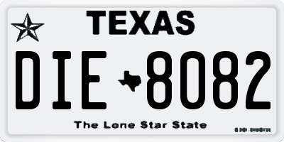 TX license plate DIE8082