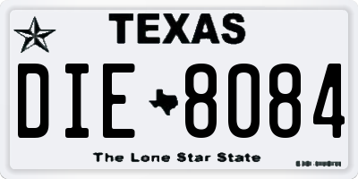 TX license plate DIE8084