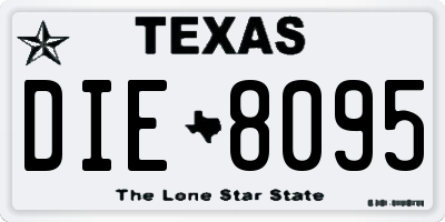 TX license plate DIE8095
