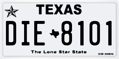 TX license plate DIE8101