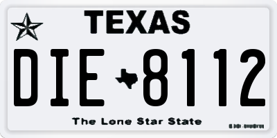 TX license plate DIE8112