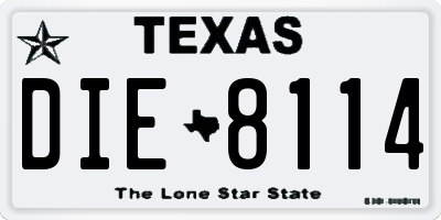 TX license plate DIE8114