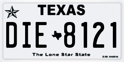TX license plate DIE8121
