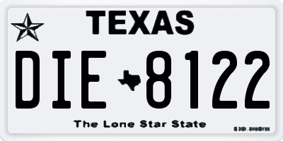 TX license plate DIE8122