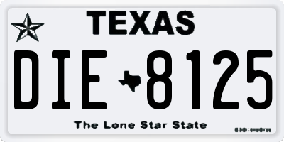 TX license plate DIE8125