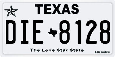 TX license plate DIE8128