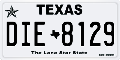 TX license plate DIE8129