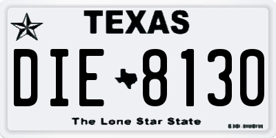 TX license plate DIE8130