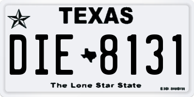 TX license plate DIE8131