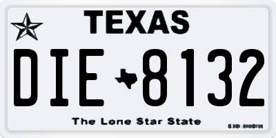 TX license plate DIE8132