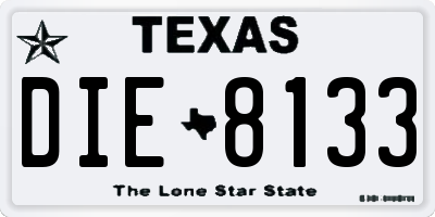 TX license plate DIE8133