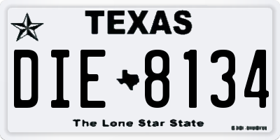 TX license plate DIE8134