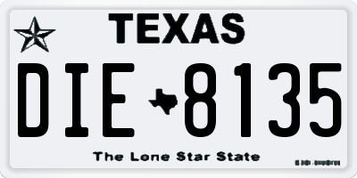 TX license plate DIE8135