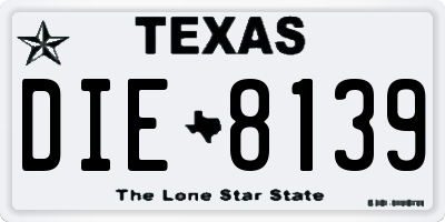 TX license plate DIE8139