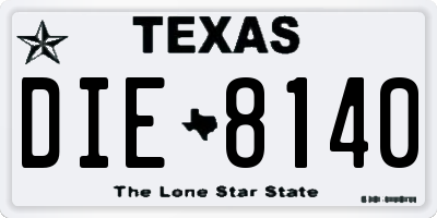 TX license plate DIE8140