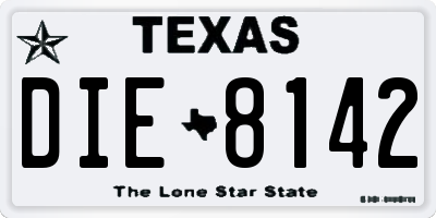 TX license plate DIE8142
