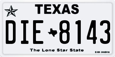 TX license plate DIE8143