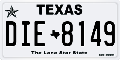 TX license plate DIE8149