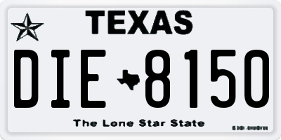 TX license plate DIE8150