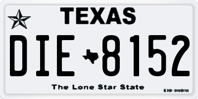 TX license plate DIE8152