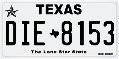 TX license plate DIE8153