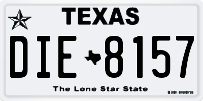 TX license plate DIE8157