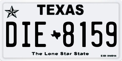 TX license plate DIE8159