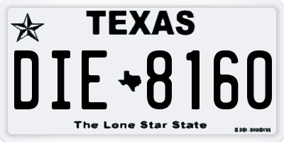 TX license plate DIE8160