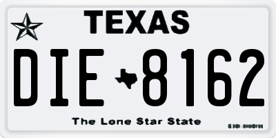 TX license plate DIE8162