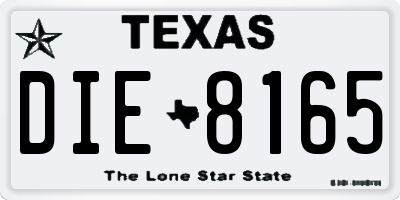 TX license plate DIE8165