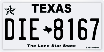 TX license plate DIE8167