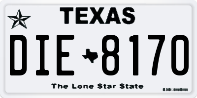 TX license plate DIE8170