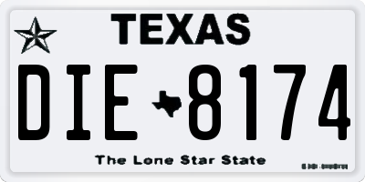 TX license plate DIE8174