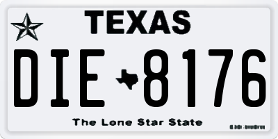 TX license plate DIE8176