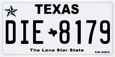 TX license plate DIE8179