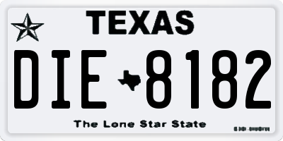 TX license plate DIE8182
