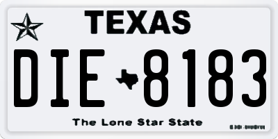 TX license plate DIE8183