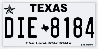 TX license plate DIE8184