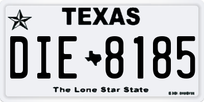 TX license plate DIE8185