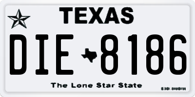 TX license plate DIE8186