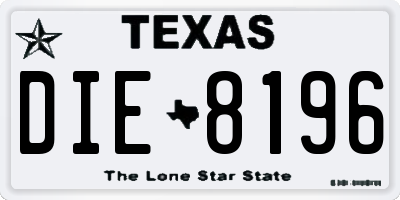 TX license plate DIE8196